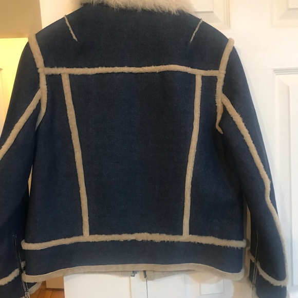 Rag and Bone Denim Shearling Jacket Size Medium - Picture 3 of 6